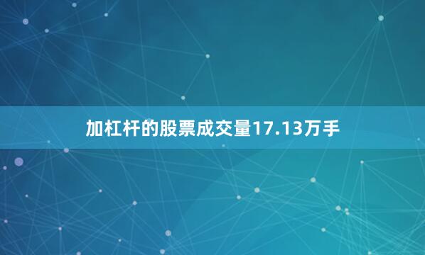 加杠杆的股票成交量17.13万手