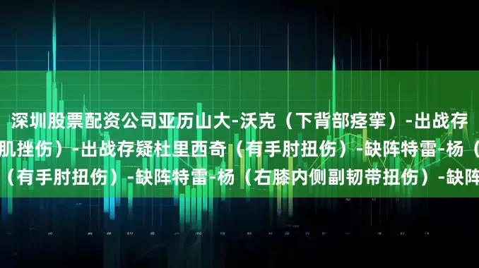 深圳股票配资公司　　亚历山大-沃克（下背部痉挛）-出战存疑　　杰伦-约翰逊（股四头肌挫伤）-出战存疑　　杜里西奇（有手肘扭伤）-缺阵　　特雷-杨（右膝内侧副韧带扭伤）-缺阵
